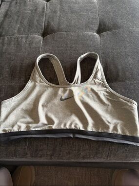 Nike Grey Racerback Sports Bra with Black Band